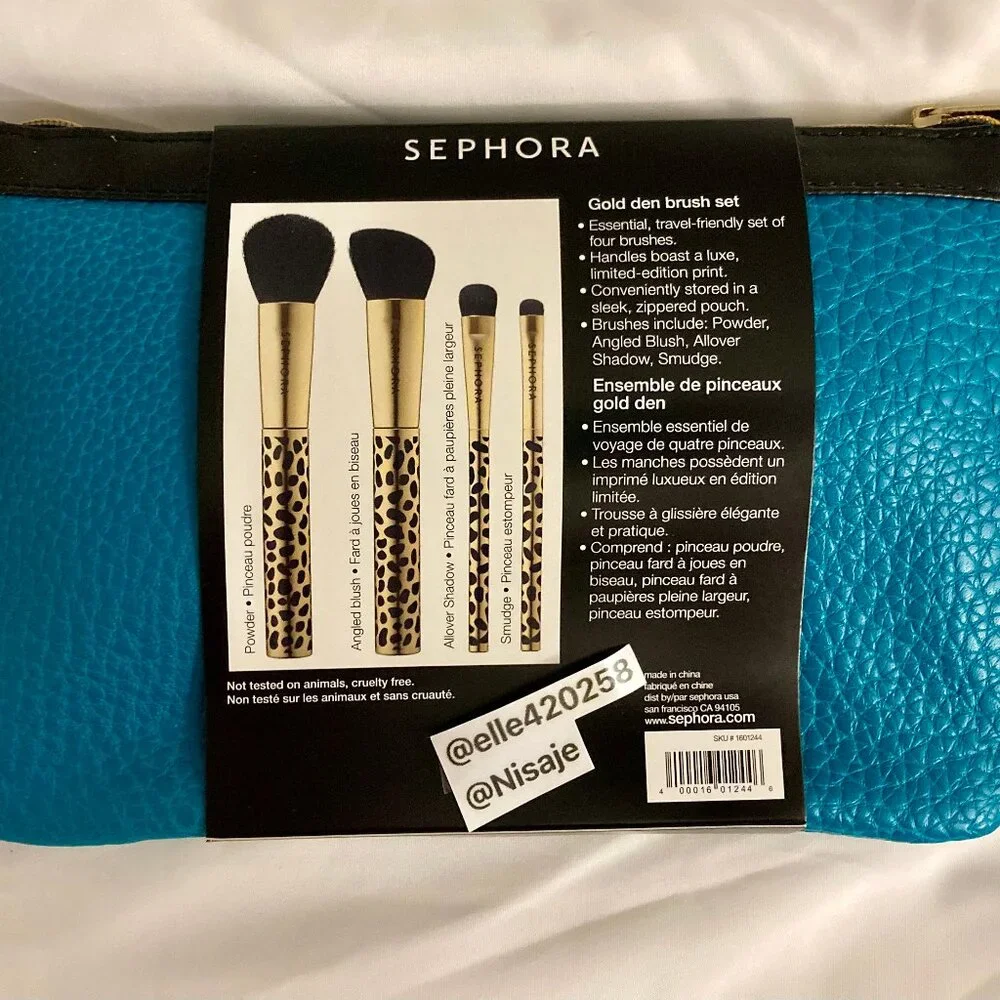 Sephora gold den brush set Leopard Print